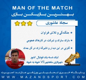 بهترین بازیکن دیدار شهرداری ماهشهر و خونه به خونه انتخاب شد +گرافیک